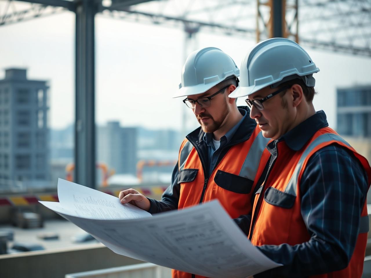 MANANE LLC engineers reviewing project blueprints